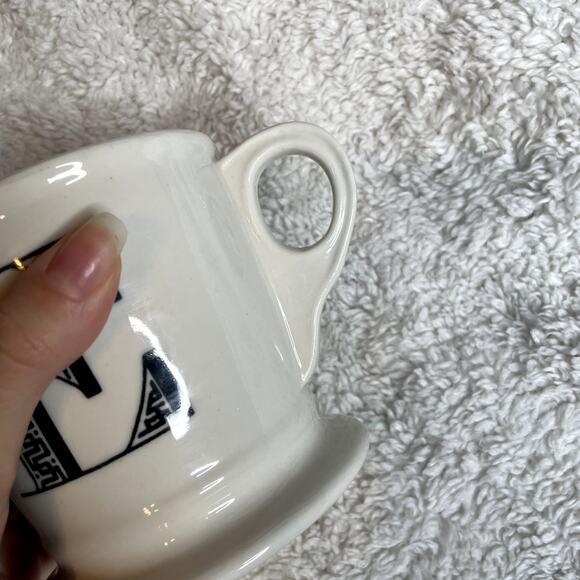 ANTHROPOLOGIE‎ Mug Letter E White Black Coffee Cup - Picture 2 of 3
